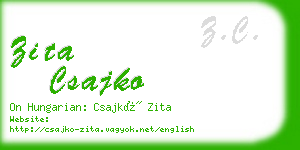 zita csajko business card